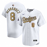 Men's Los Angeles Dodgers #8 Enrique Hernandez White 2025 Gold Collection Limited Stitched Jersey Dzhi,baseball caps,new era cap wholesale,wholesale hats